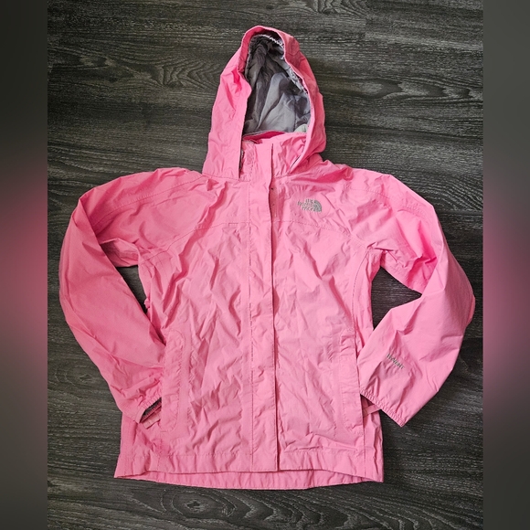 Pink NorthFace Hyvent kids Rain Jacket Medium 10/12 - Picture 2 of 6
